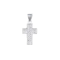 SANTORAL - Dije Cruz con Brillos - Plata