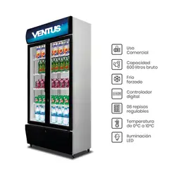 VENTUS - Visicooler 2 puertas VC-600L Negro 560L