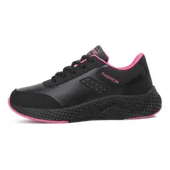 SHANDIAN - Zapatillas Deportivos PU Mujer Negro