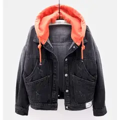 BENCUS JEANS - Abrigo Jeans Oversize Mujer Capucha
