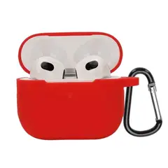 GENERICO - Case Protector de Silicona para Audífonos Apple Airpods 3 color rojo
