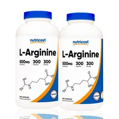 NUTRICOST - L-Arginina Arginine 500Mg 300 Capsulas Pack X2