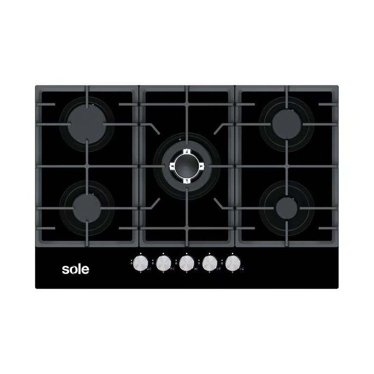 Encimera A Gas Vidrio Templado 75Cm 5 Quemadores