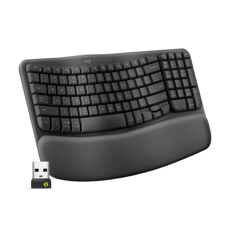 Teclado Ergonómico Wave Keys inalámbrico USB Bluetooth Negro