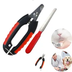 GENERICO - Cortauñas para Mascotas con Lima Rojo Chico Con-Seguro