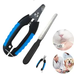 GENERICO - Cortauñas para Mascotas con Lima Azul Chico Con-Seguro