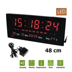 GENERICO - GRANDE Reloj de pared Digital calendario temperatura humedad