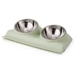 GENERICO - Plato doble con cuenco metalico- verde