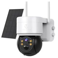 SEISA - Camara de Seguridad PTZ con Panel Solar Bateria Recargable FullHD Vision Noctura