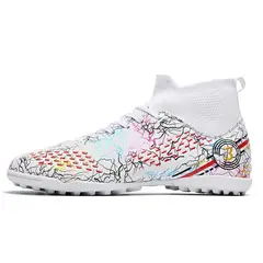 SHANDIAN - Zapatillas de Fútbol Hombre TF zapatos hombre Blanco