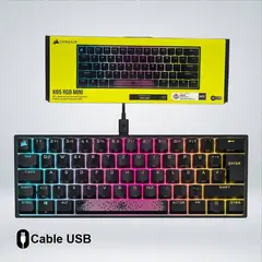 CORSAIR - TECLADO GAMER K65 RGB MINI 60 % SWITCHES CHERRY MX SPEED