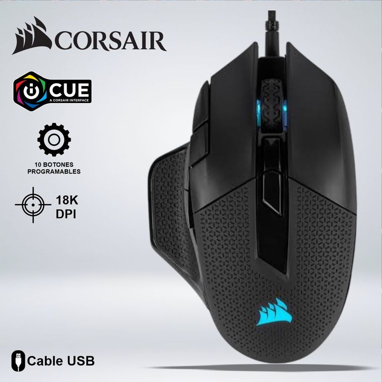 MOUSE GAMER NIGHTSWORD RGB 12K DPI PESAS AJUSTABLES