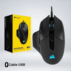 CORSAIR - MOUSE GAMER NIGHTSWORD RGB 12K DPI PESAS AJUSTABLES