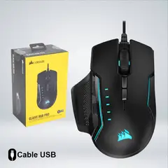 CORSAIR - MOUSE GAMER GLAIVE RGB PRO 3 ZONAS RGB 3 AGARRES 18 KDPI