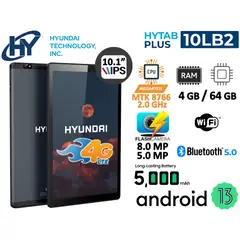 HYUNDAI - TABLET HYTAB PLUS 10LB2 10" 4G LTE DUAL SIM 4GB 64GB ANDROID 13 - GRIS