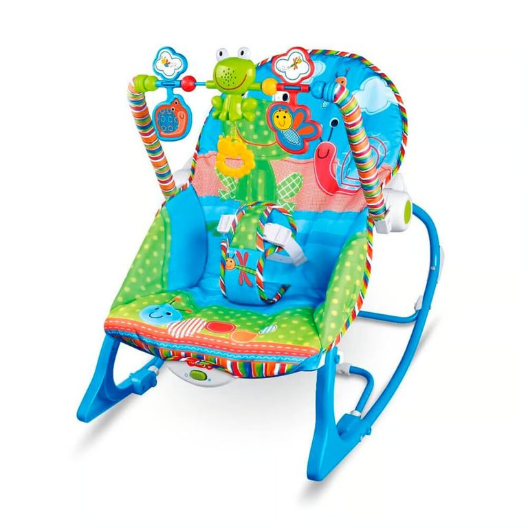 SILLA MECEDORA MUSICAL EN AZUL