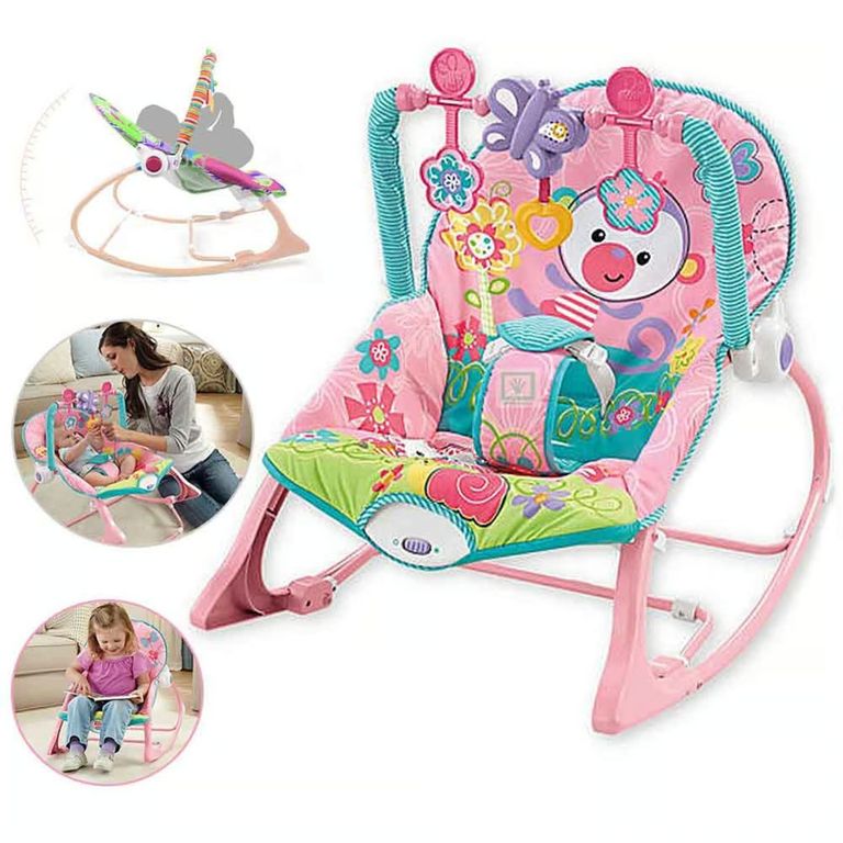 Silla Mecedora para Bebe en Rosado Safari