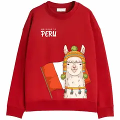 NACIONAL - Polera Sin Capucha Bandera y Vicuña Peru