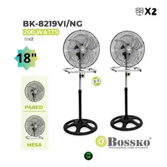 BOSSKO - Ventilador 3 En 1 De 18″ 200W BK-8219VI/NG X2 UNIDADES