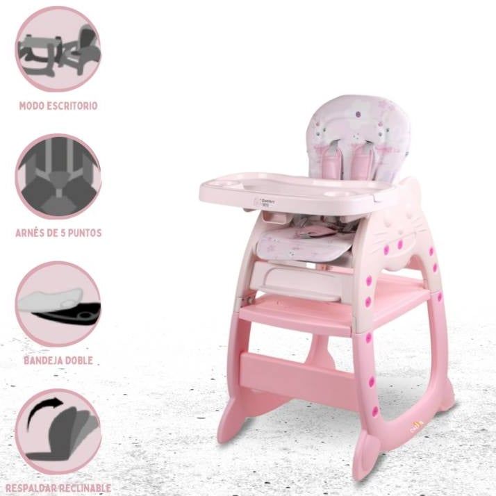 Silla de Comer 3 en 1 Panda PV2024 - Rosado