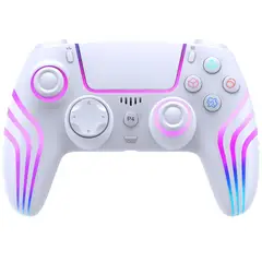 SEISA - Mando PS4 Inalámbrico Blanco con 4 Efectos de Luz SJ-4013B