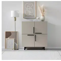 GENERICO - Mesa de Noche Funcional de Melamina con Cajones Espaciosos