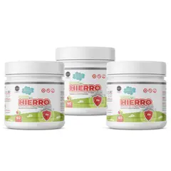 NIBRAY - Hierro Vitamina C y Prebióticos para Niños Pack 3 Frascos Kids