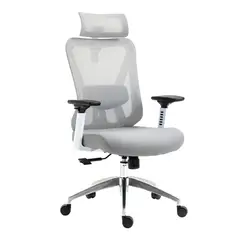 VENSO - Silla Oficina Giratoria Ergonómica Presidencial RTA-C4227W Blanco Gris