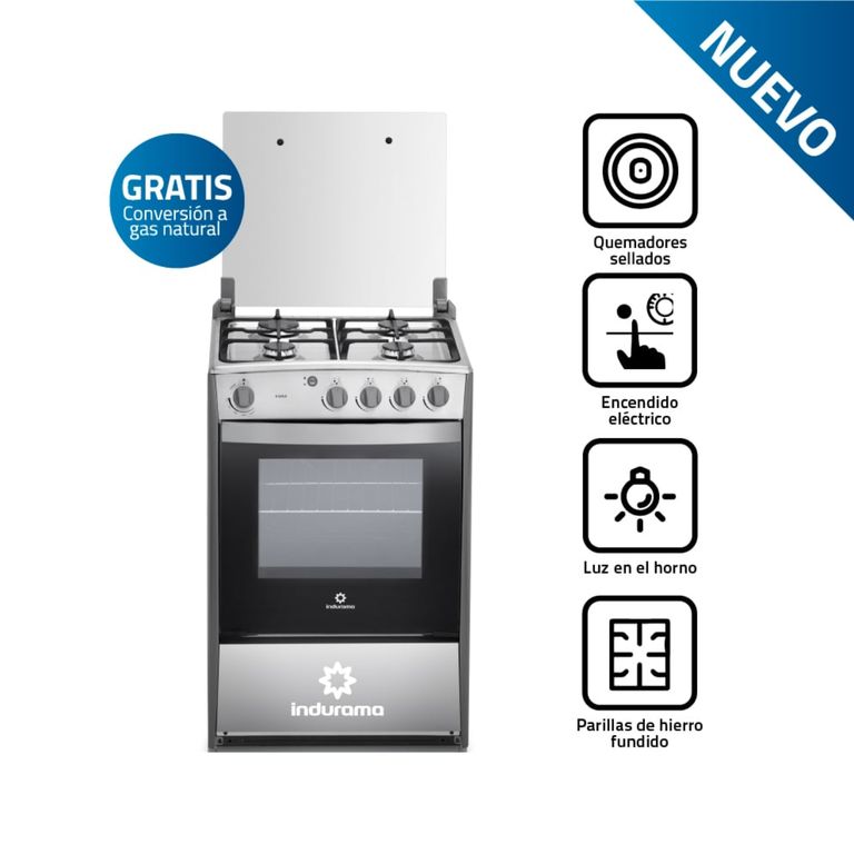 COCINA INDURAMA VIENA GRIS 4 HORNILLAS