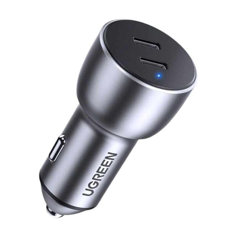 Cargador de Auto Carro Carga Rápida 50W 2 Puertos USB Tipo C