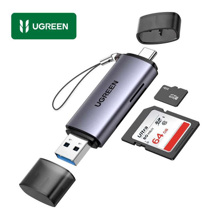 Adaptador Lector de Tarjetas USB TF SD PC Laptop Macbook