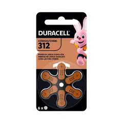 DURACELL - PILAS 312 PARA AUDIFONOS MEDICADOS x 6 PILAS