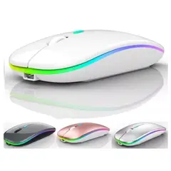 GENERICO - Mouse Inalámbrico Recargable Bluetooth Led Rgb