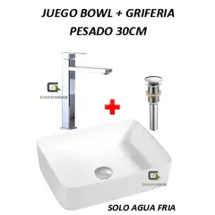 GENERICO - COMBO BOWL + GRIFERIA AGUA FRIA 30CM PICO LARGO