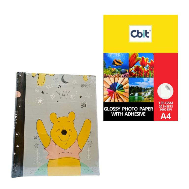 Album DW 40 fotos 18x26 cm + Papel Fotografico Adhesivo A4 20 hjs