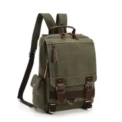 GENERICO - Morral de lona small de una sola asa color verde militar.