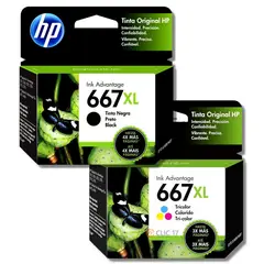 HP - Kit Tinta 667XL Negro Tricolor original