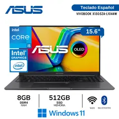 ASUS - Laptop Vivobook X1505ZA-L1044W Intel Core i5-1235U 8GB RAM 512GB SSD OLED 156 Wind 11-Black