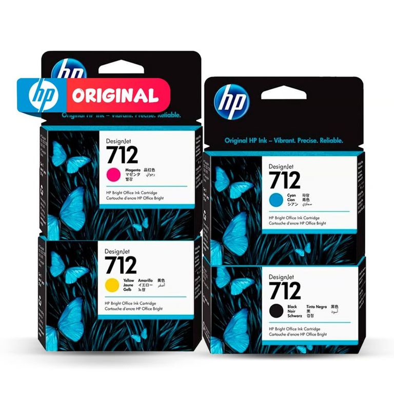 Kit Tinta 712 C+M+Y+BK para T210, T230, T250 - Original
