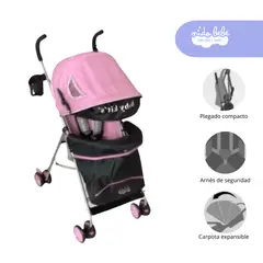 BABY KITS - Coche Baston modelo Mendoza Star color Ligth Rosado