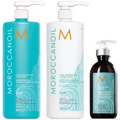 MOROCCANOIL - Shampoo Rizos 1000ml + Acondicionador + Crema Intensa Curl