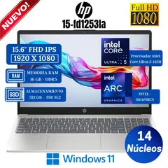 HP - Laptop 15-fd1253la 15.6" FHD, Core Ultra 5-125H, Ram 16GB, Ssd 512GB, Win 11 Pro