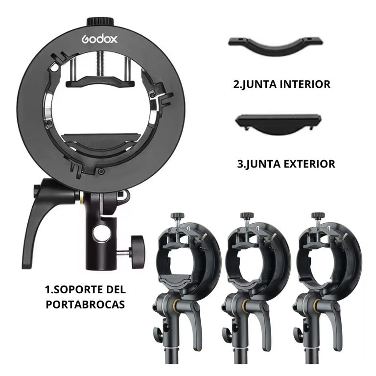 BRACKET TIPO "S2" PARA FLASH CON CABEZAL REDONDO O RECTANGULAR