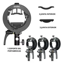 GODOX - BRACKET TIPO "S2" PARA FLASH CON CABEZAL REDONDO O RECTANGULAR