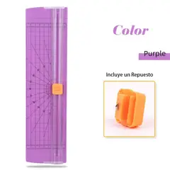 GENERICO - Cortador de Papel Bidireccional A4 con Repuesto Morado