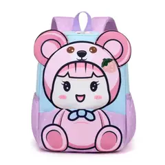 GENERICO - Mochila Kawai Japones Escolar para Niñas en Rosa de Osito Infantil
