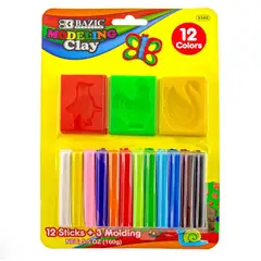 GENERICO - Plastilina para modelar, 12 colores MAS 3 moldes