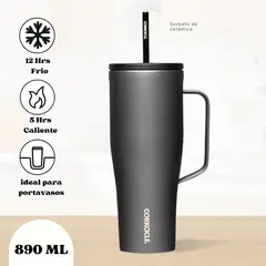 CORKCICLE - Vaso Térmico Con Asa de 30 Onzas Negro -