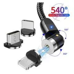 GENERICO - Cable Magnetico 540° De 2 Metros + Conectores En Oferta