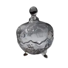 GENERICO - Bombonera Caramelera labrada de vidrio elegante